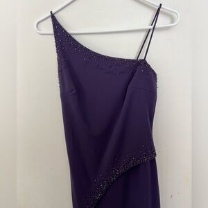 Vintage Niki 90s Purple Long Formal Dress with Beads - Size 4